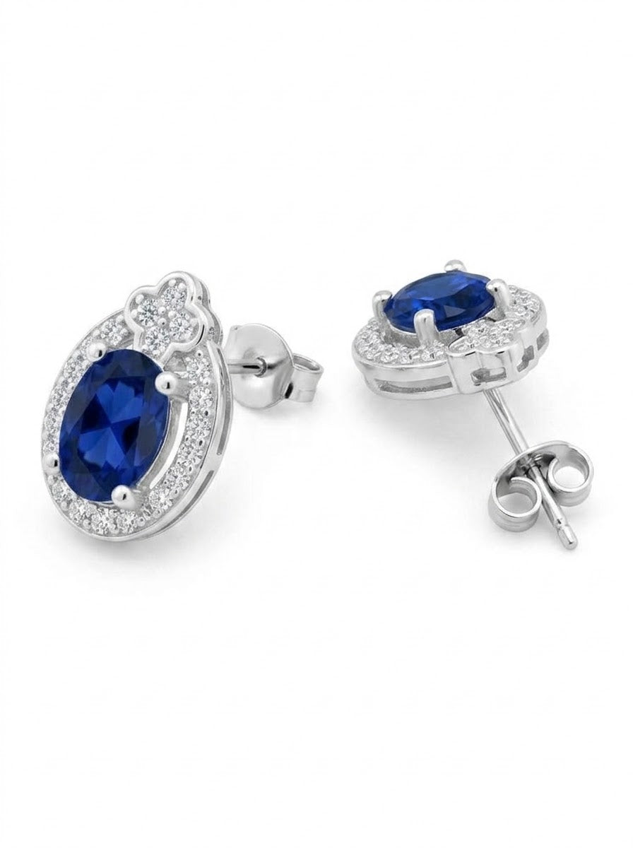ARETE DE PLATA CIRCÓN AZUL
