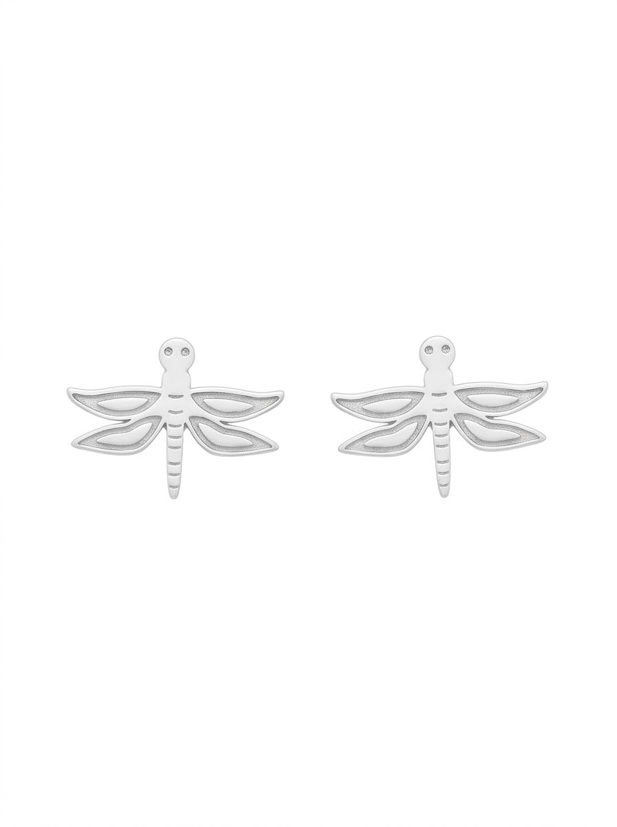 ARETE DE PLATA PEGADO LIBÉLULA