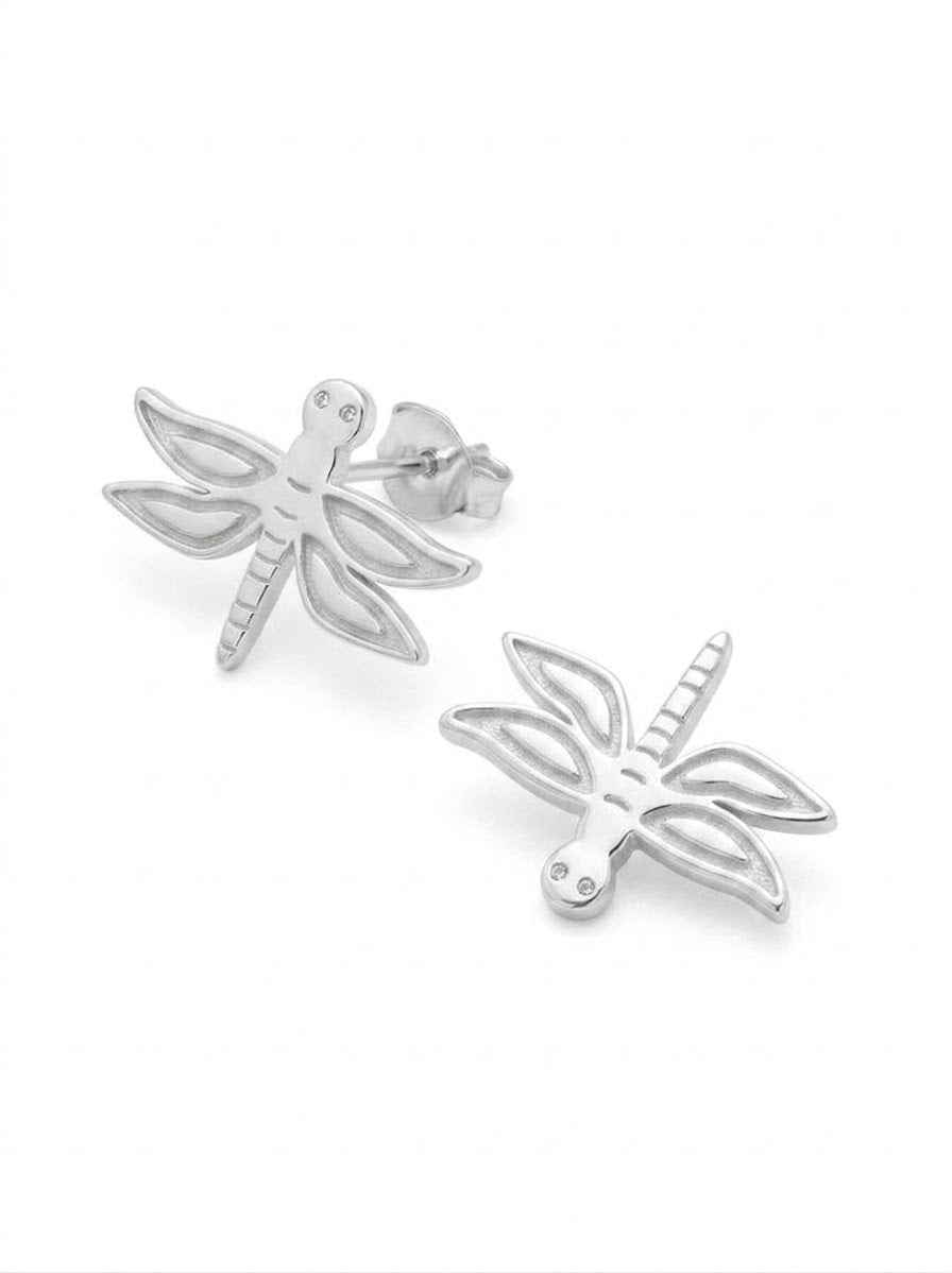 ARETE DE PLATA PEGADO LIBÉLULA