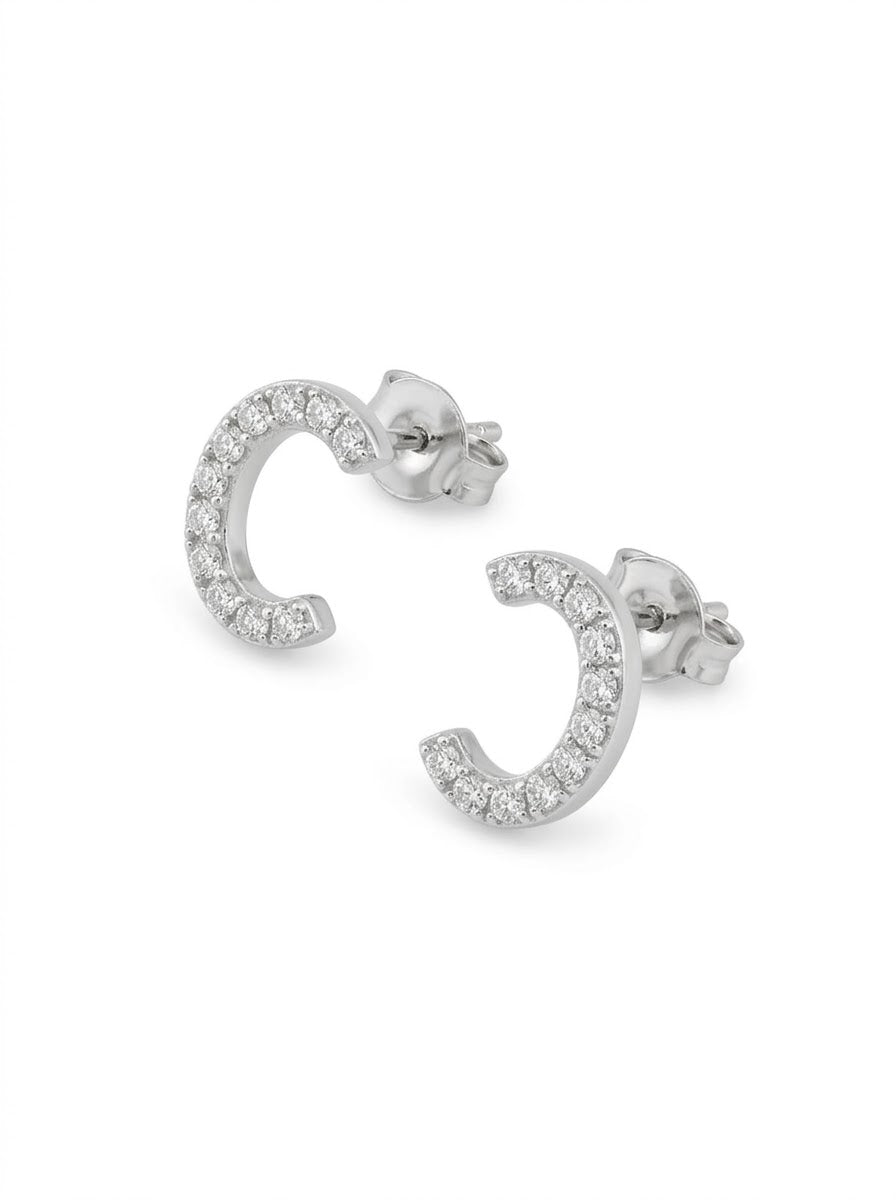 ARETE DE PLATA PEGADO PEQUEÑO TIPO C