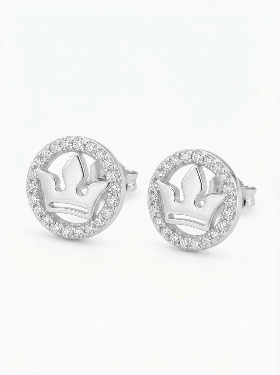 ARETE DE PLATA CORONA PEGADO