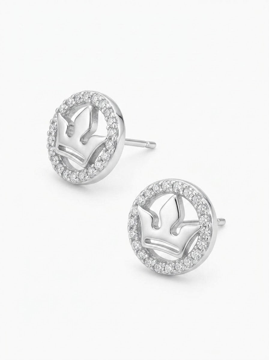 ARETE DE PLATA CORONA PEGADO