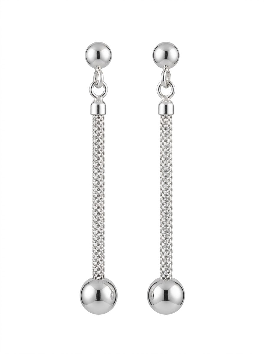 ARETE DE PLATA BOLA COLGANTE