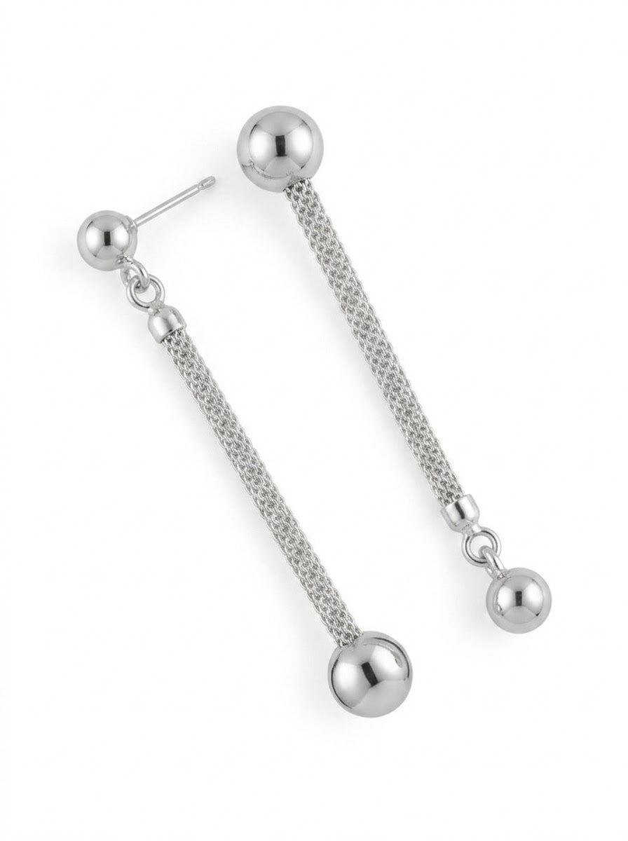 ARETE DE PLATA BOLA COLGANTE
