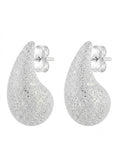 ARETE DE PLATA GOTA  ESCARCHADA GRANDE