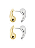 ARETE DE PLATA GOTA BAÑO EN ORO Y PLATA PURA