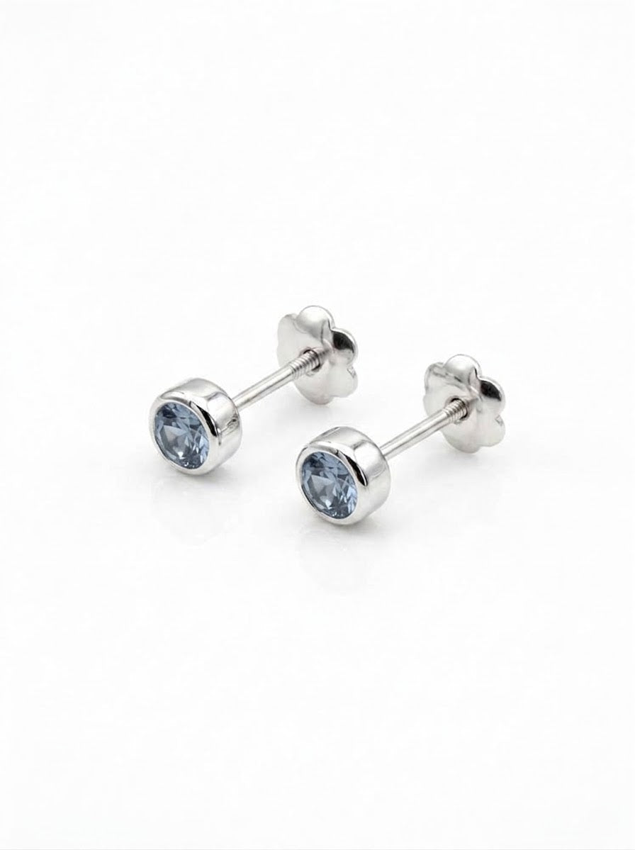 ARETE DE PLATA PEGADO CIRCÓN CELESTE