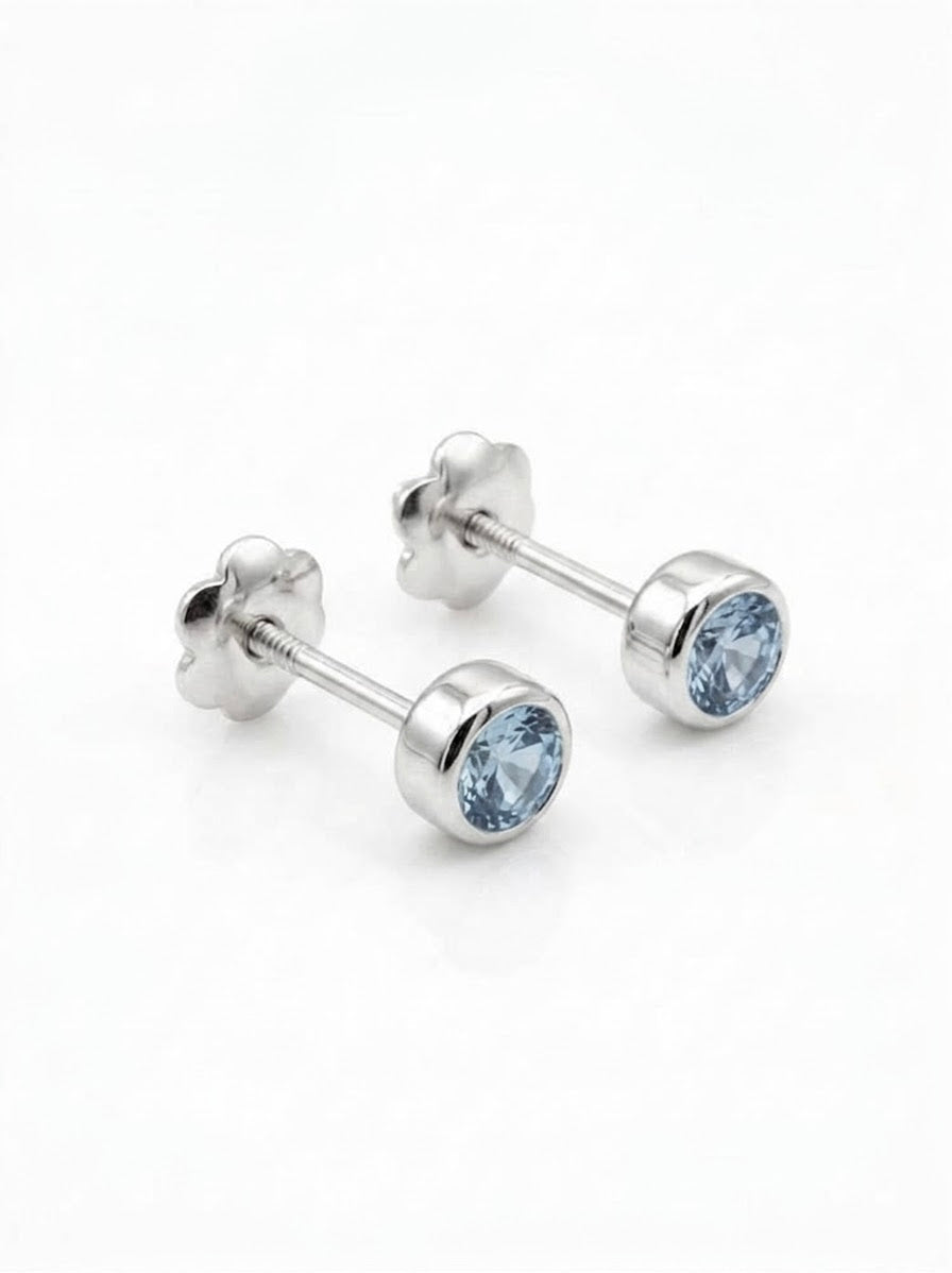 ARETE DE PLATA PEGADO CIRCÓN CELESTE