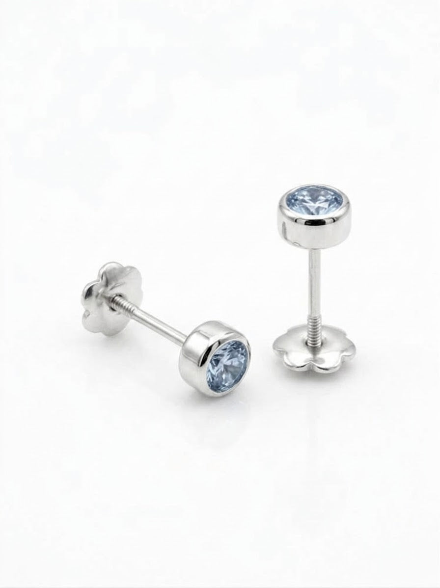 ARETE DE PLATA PEGADO CIRCÓN CELESTE