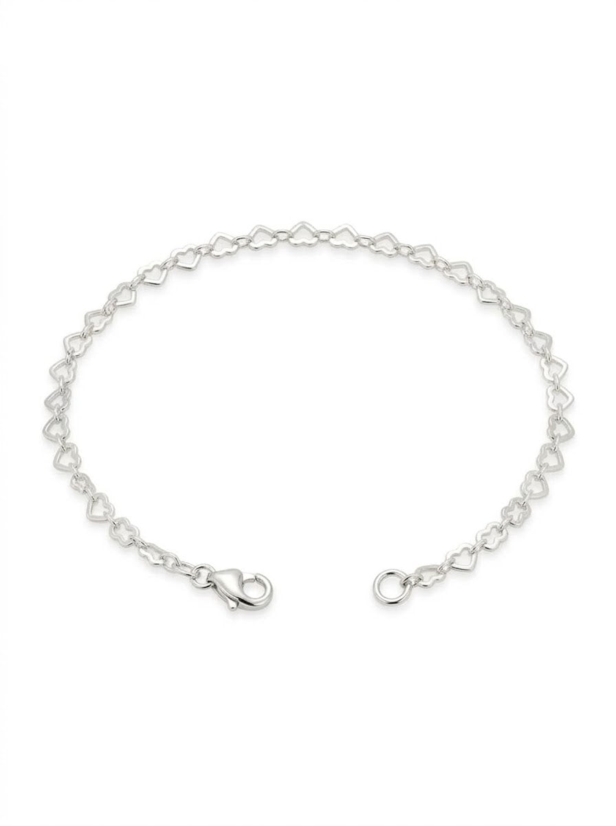 PULSERA DE PLATA FEMENINA DE CORAZONES