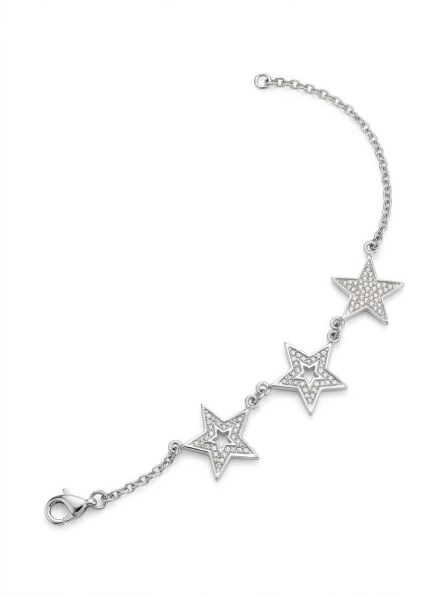 PULSERA FEMENINA DE PLATA ESTRELLAS