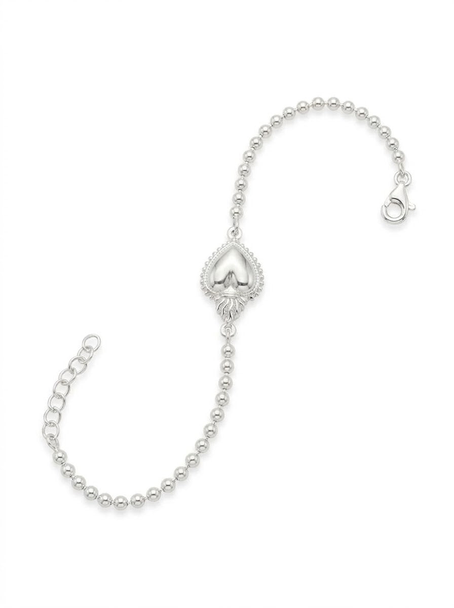 PULSERA DE PLATA PUNTOS CORAZÓN