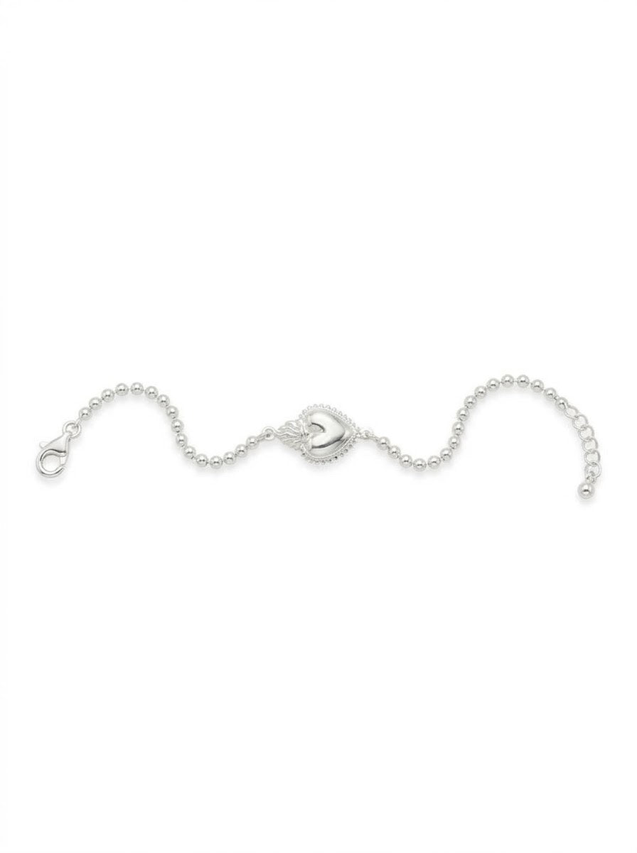 PULSERA DE PLATA PUNTOS CORAZÓN