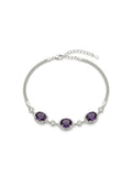 PULSERA FEMENINA DE PLATA MORADO
