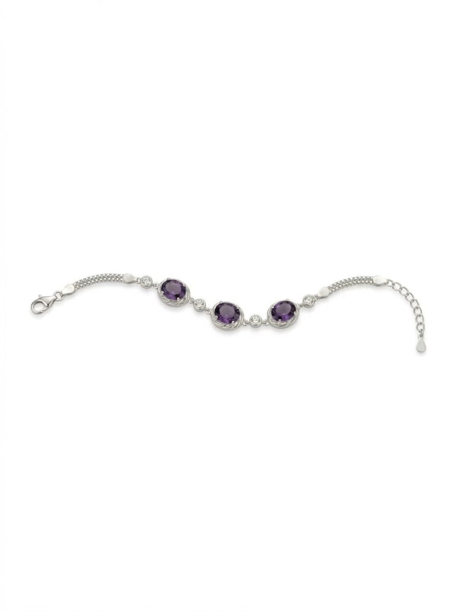 PULSERA FEMENINA DE PLATA MORADO