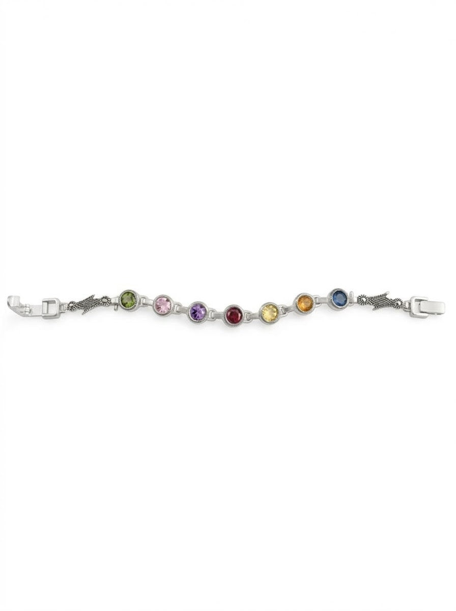 PULSERA DE PLATA CIRCON DE COLORES