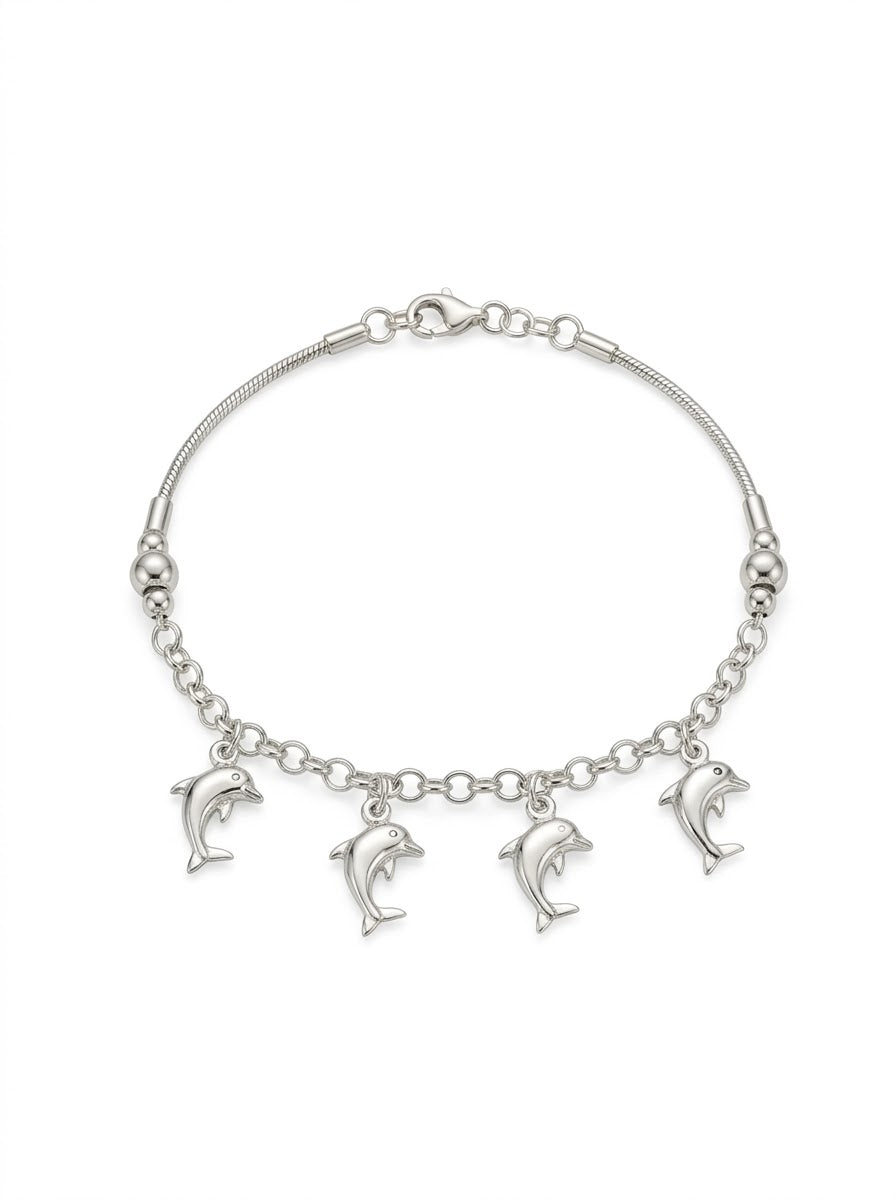 PULSERA DE PLATA DELFINES