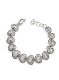 PULSERA DE PLATA QUEMADA CORAZONES