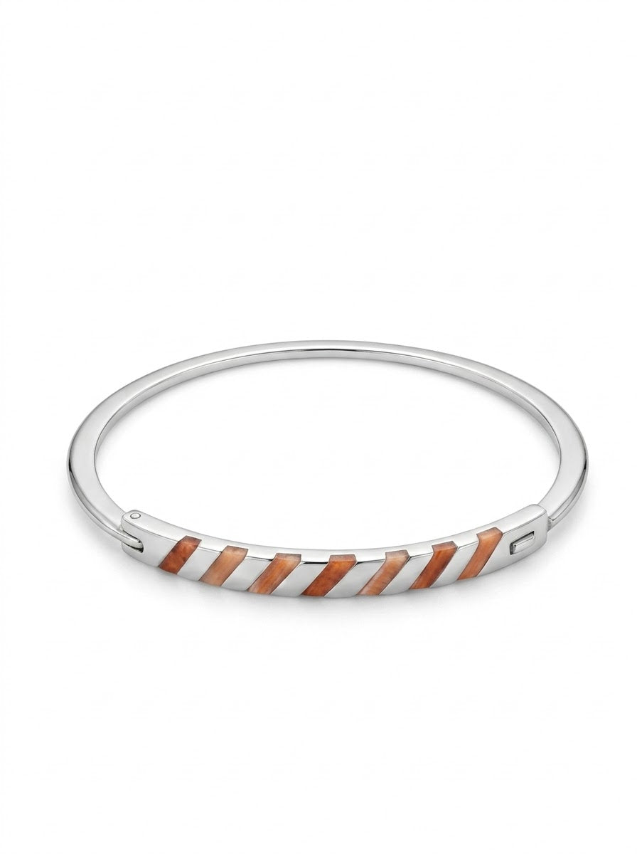 PULSERA DE PLATA LISO ANARANJADO