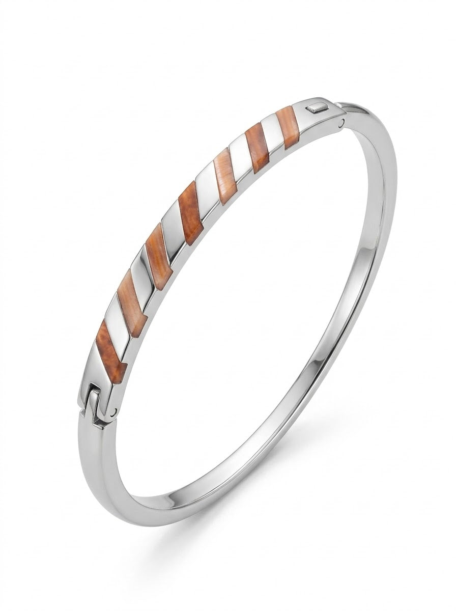 PULSERA DE PLATA LISO ANARANJADO