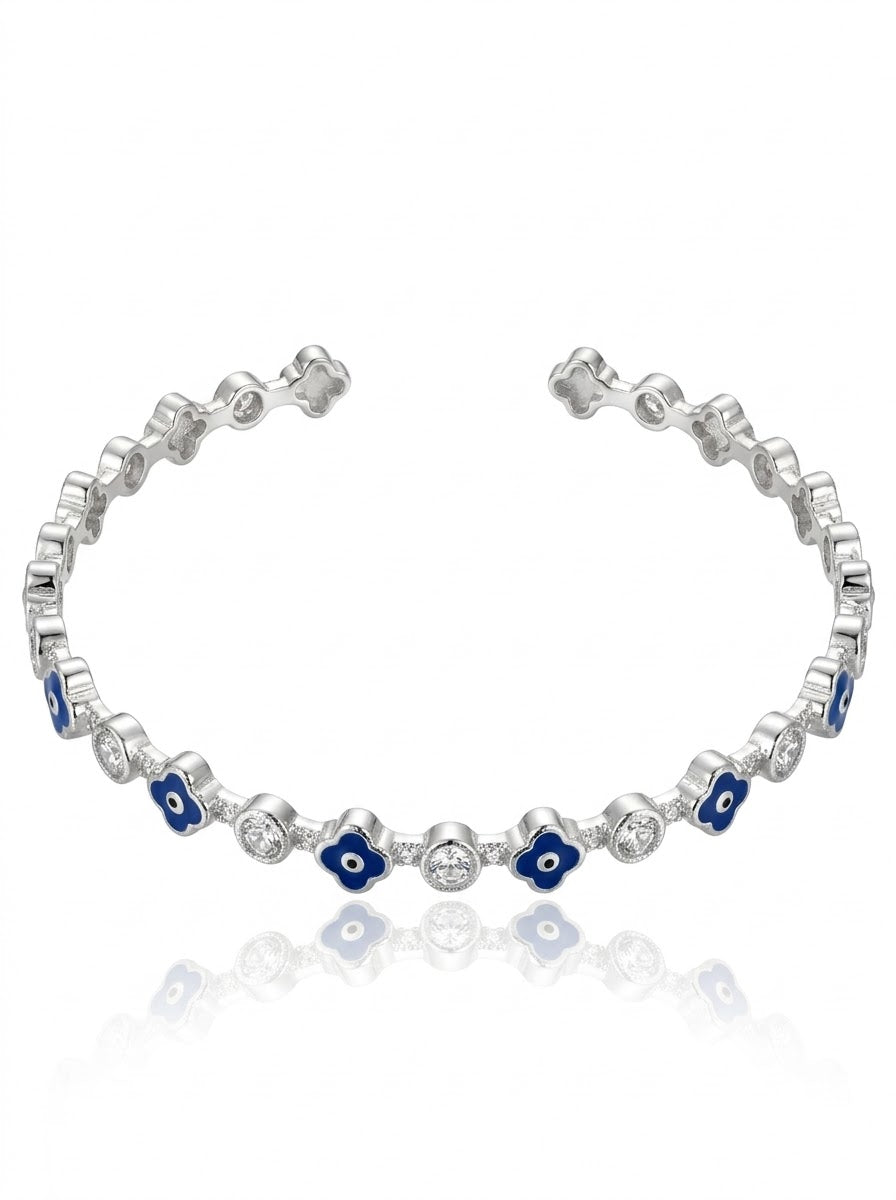 PULSERA DE PLATA OJO TURCO AZUL