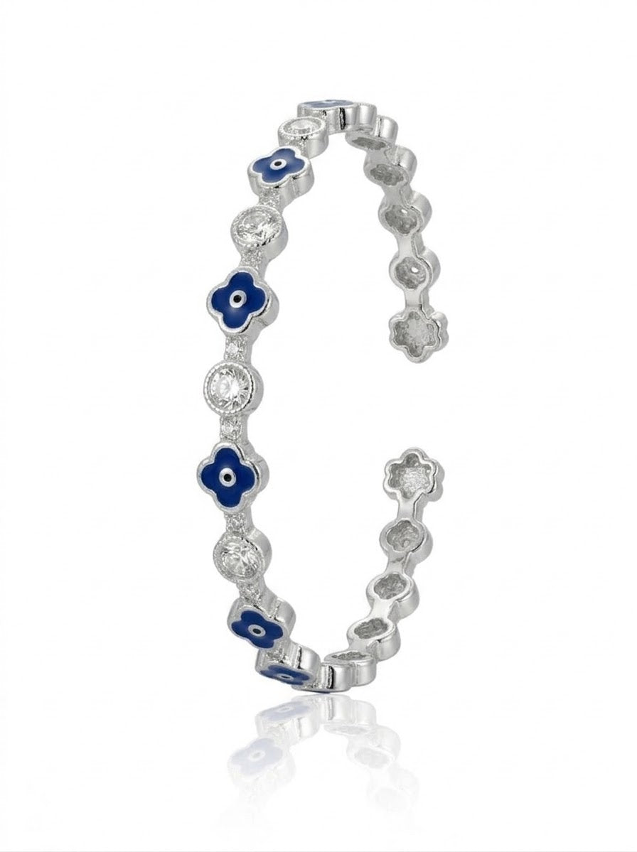 PULSERA DE PLATA OJO TURCO AZUL