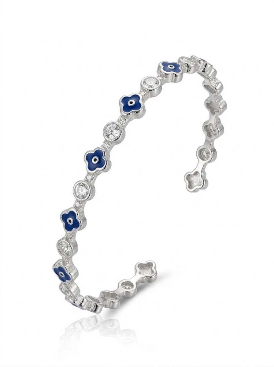 PULSERA DE PLATA OJO TURCO AZUL
