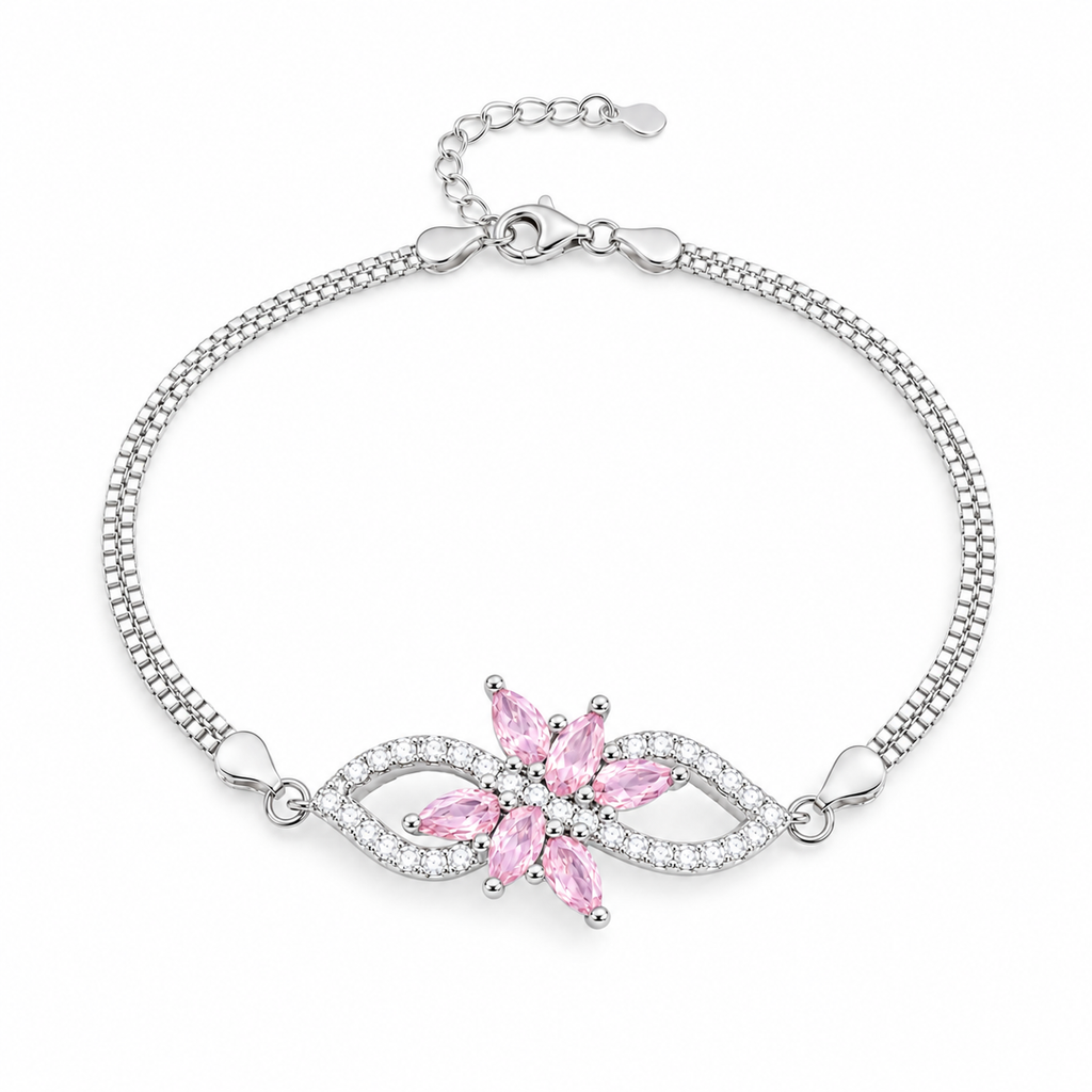 PULSERA FEMENINA DE PLATA ROSADO