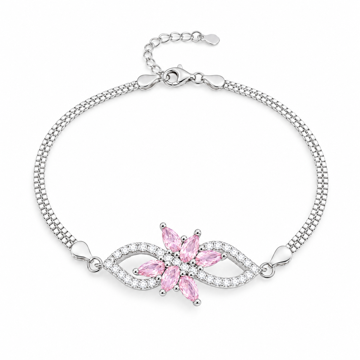PULSERA FEMENINA DE PLATA ROSADO