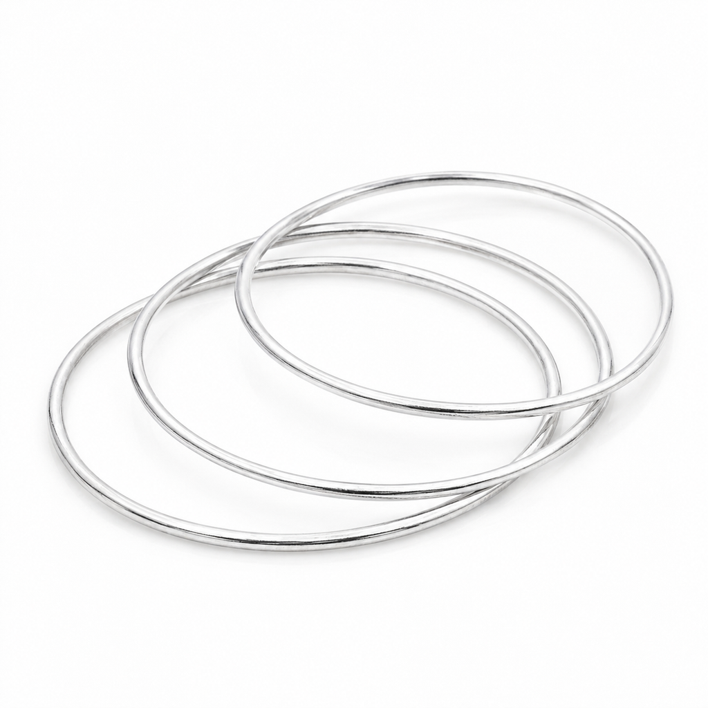 PULSERA DE PLATA TRIPLE MODELO LISO