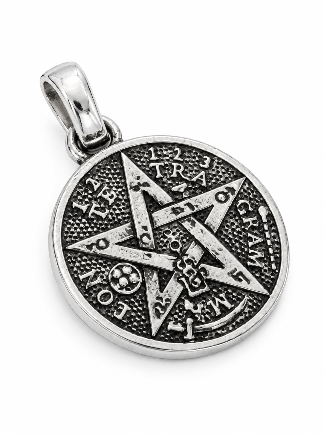 DIJE DE PLATA PENTAGRAMA TETRAGRAMATON