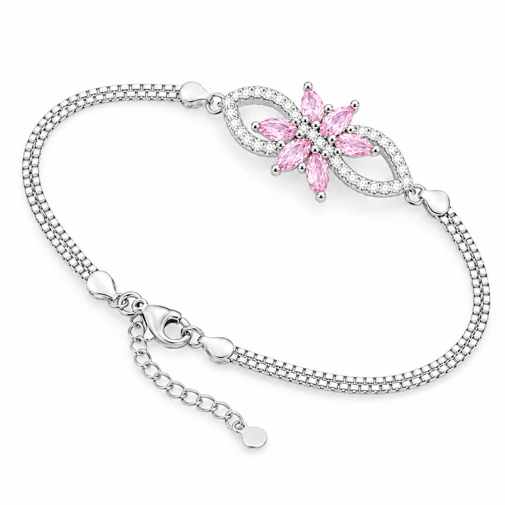 PULSERA FEMENINA DE PLATA ROSADO