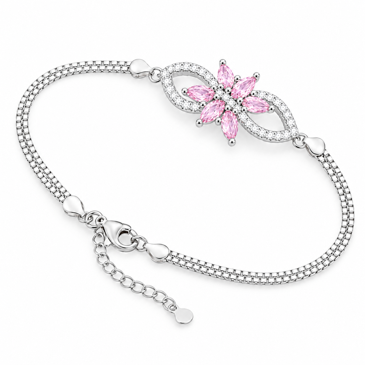 PULSERA FEMENINA DE PLATA ROSADO