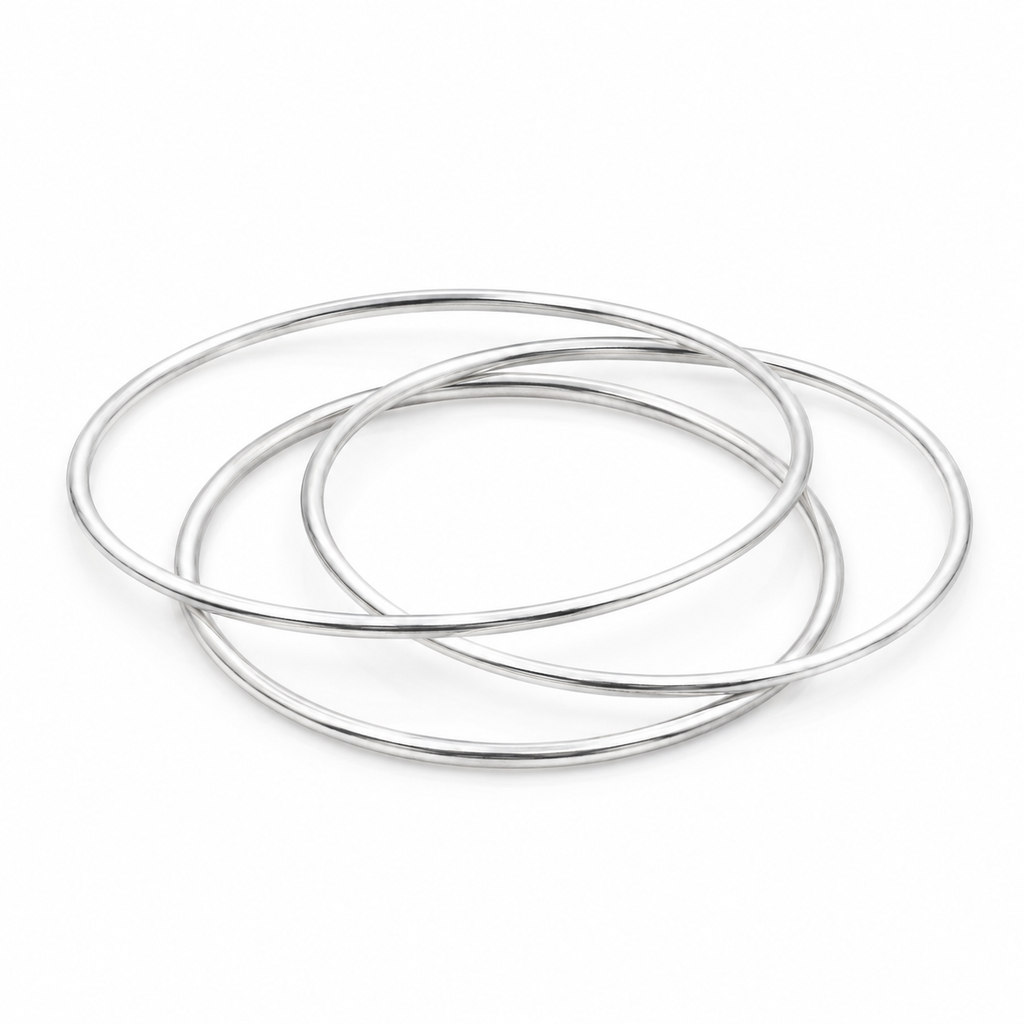 PULSERA DE PLATA TRIPLE MODELO LISO
