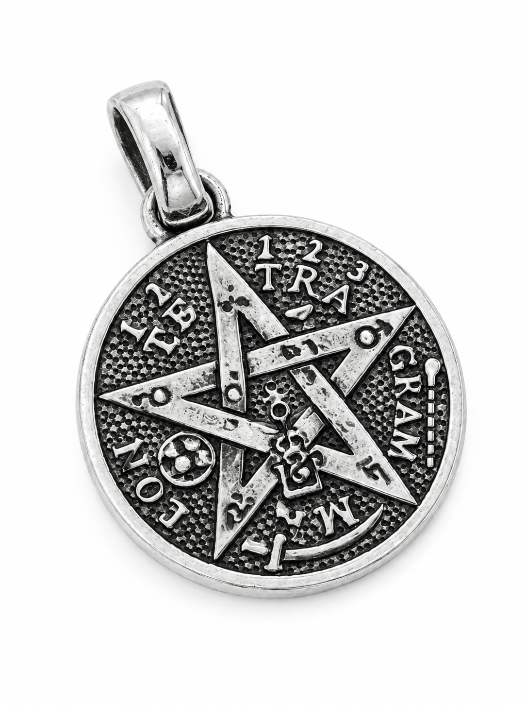 DIJE DE PLATA PENTAGRAMA TETRAGRAMATON
